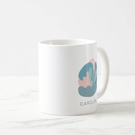 Koel Abstract Modernisme in Blauw Gepersonaliseerd Koffiemok (Voorkant rechts)