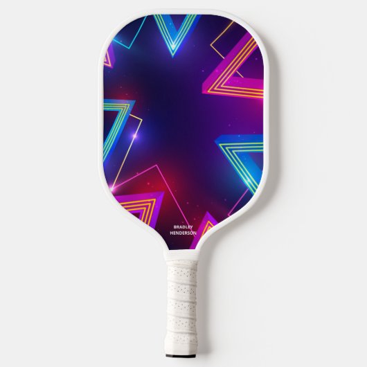 Koel Abstract Neon Design Aangepaste tekstnaam Pickleball Paddle (Achterkant)