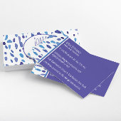 Koel Abstract Paarse & Blauwe Waterverf Patroon Visitekaartje