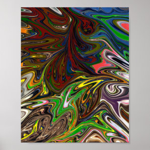 Koel abstract patroon poster