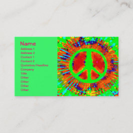 Koel Abstract Psychedelic Stropdas-Dye Peace Sign Visitekaartje