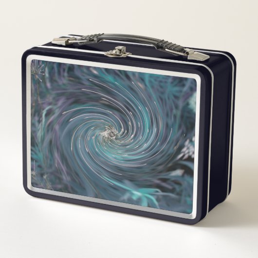 Koel Abstract Retro Black en Blauwgroen kosmische (Voorkant)