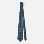 Koel Abstract Retro Black en Blauwgroen kosmische  Stropdas (Voorkant)