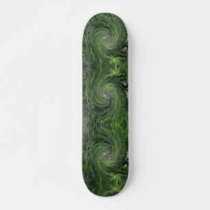 Koel Abstract Retro Chartreuse Green Floral Swirl Skateboard