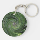 Koel Abstract Retro Chartreuse Groen Bloemmotief D Sleutelhanger (Achterkant)