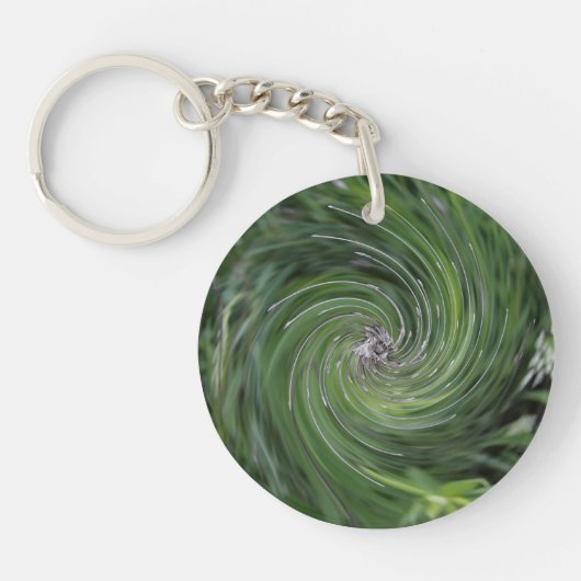 Koel Abstract Retro Chartreuse Groen Bloemmotief D Sleutelhanger (Voorkant)