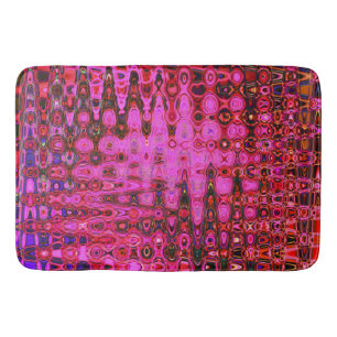 Koel Abstract Roze en Zwarte Atoom Retro Zigzaggen Badmat