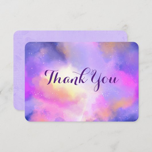 Koel Abstract Waterverf Ruimteontwerp Dank u Bedankkaart (Voorkant / Achterkant)