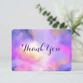 Koel Abstract Waterverf Ruimteontwerp Dank u Bedankkaart (Staand voorkant)