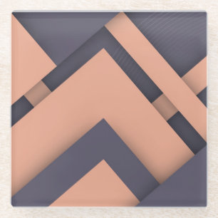 Koel Abstracte 3-dimensionale vormen en balken Glazen Onderzetter