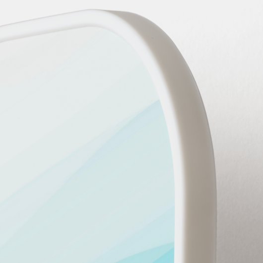 Koel Abstracte blauwe golven Aangepast Pickleball Paddle (Links Detail)