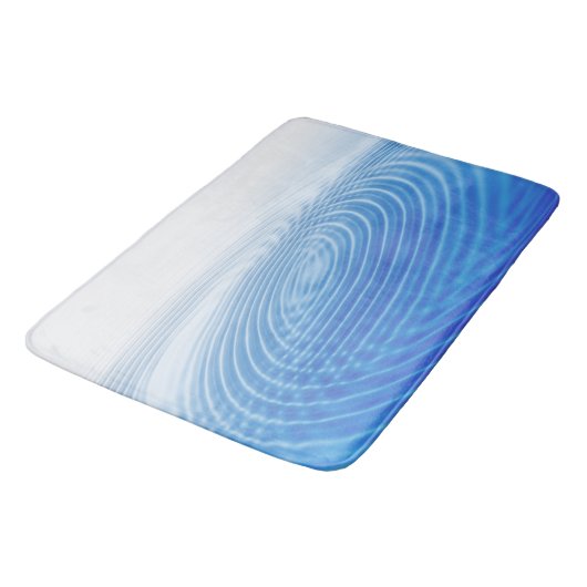 Koel Abstracte blauwe golven Concentreerde cirkels Badmat (Gekanteld)