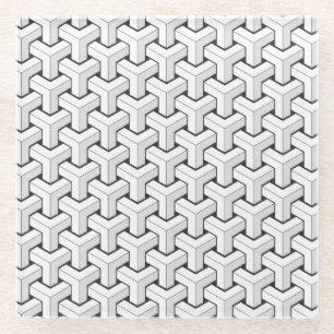 Koel Abstracte isometrische Y-plaatjes Glazen Onderzetter