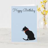 Koel Abstracte Lila kat Birthday Kaart (Gele Bloem)