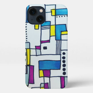 Koel Abstracte poka Dot Blokken iPhone 13 Hoesje