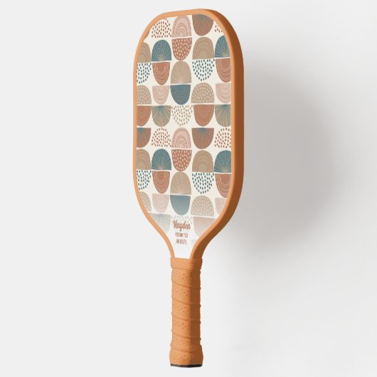 Koel Abstracte reine regenbogen Aangepaste tekstna Pickleball Paddle (Links)