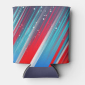 Koel Abstracte rode blauwe penseelstreken Blikjeskoeler (Voorkant)