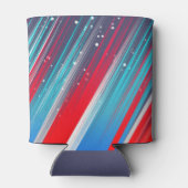 Koel Abstracte rode blauwe penseelstreken Blikjeskoeler (Achterkant)