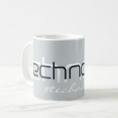 Koel Abstracte Techno Tekst Aangepaste Mug Koffiemok (Voorkant links)