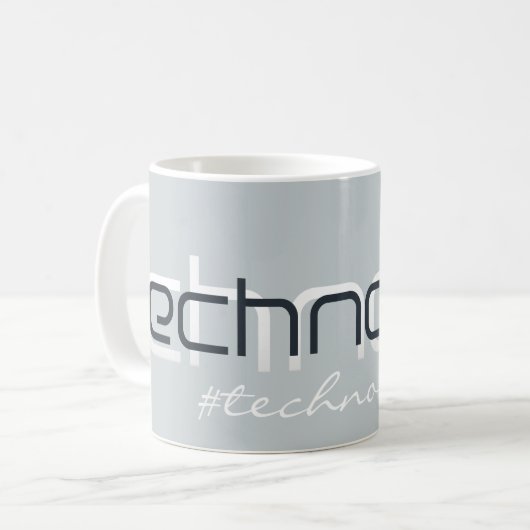 Koel Abstracte Techno Tekst Aangepaste Mug Koffiemok (Voorkant links)