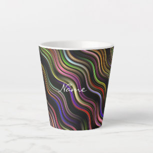 Koel Abstracte verticale streep Art Thunder_Cove Latte Mok