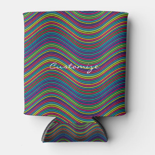 Koel Abstracte Wavy line art Thunder_Cove Blikjeskoeler (Voorkant)