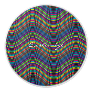 Koel Abstracte Wavy line art Thunder_Cove Keramische Knop
