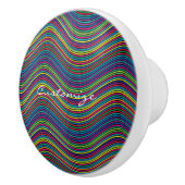 Koel Abstracte Wavy line art Thunder_Cove Keramische Knop (Rechts)