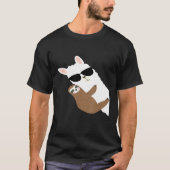 Koel Alpaca met zonnebril en luidop T-shirt (Voorkant)