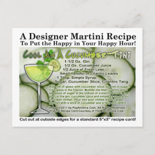 Koel als een komkommer Martini Recept Briefkaart
