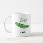 Koel als komkommer "BE COOL" Funny Waterverf Koffiemok (Links)