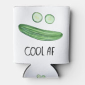 Koel als komkommer "Cool AF" Funny Waterverf Blikjeskoeler (Voorkant)