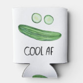 Koel als komkommer "Cool AF" Funny Waterverf Blikjeskoeler (Achterkant)