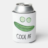 Koel als komkommer "Cool AF" Funny Waterverf Blikjeskoeler (Blikje Achterkant)