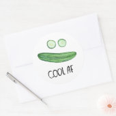 Koel als komkommer "Cool AF" Funny Waterverf Ronde Sticker (Envelop)