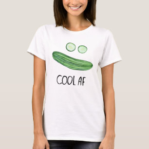 Koel als komkommer "Cool AF" Funny Waterverf T-shirt