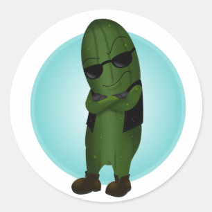 Koel als komkommer ronde sticker
