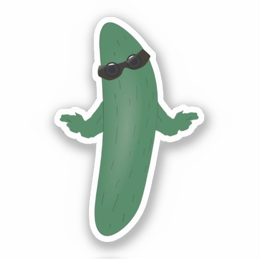 Koel als komkommer sticker (Voorkant)