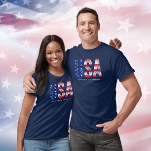 Koel Amerikaanse aangepaste tekst T-shirt