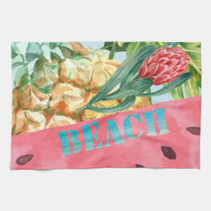 Koel Ananas Watermeloen Hibiscus Palmbladeren Theedoek