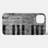 Koel-antiek-grijpeffect pianomuzieknoten Case-Mate iPhone case (Achterkant (horizontaal))