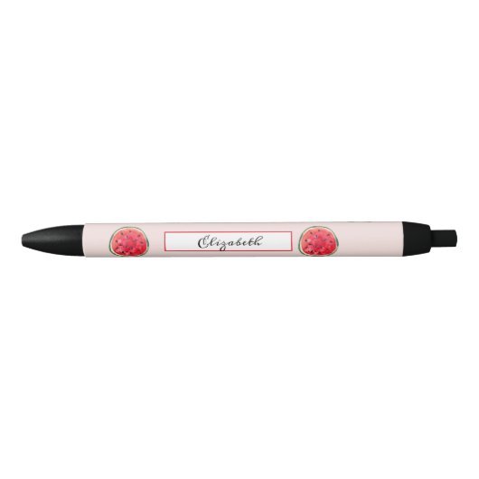 Koel Aquarel Watermeloen Zwarte Inkt Pen (Voorkant)