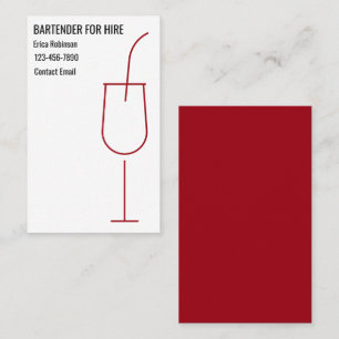Koel Bartender Te Huur Zakelijke Kaarten Visitekaartje