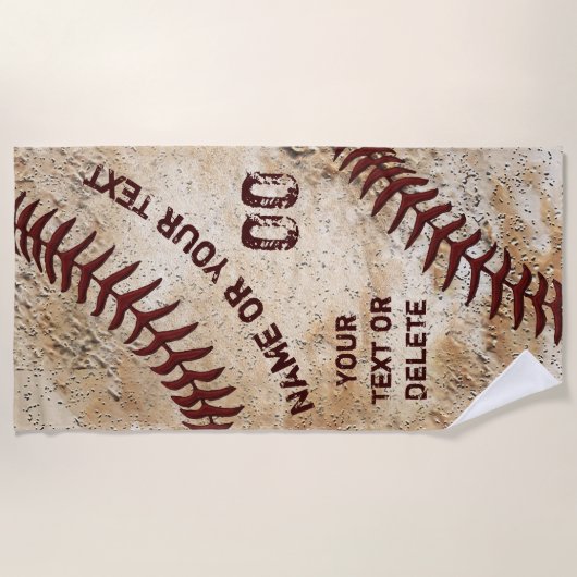 Koel Baseball Beach Towel, PERSONALISEERD Strandlaken (Voorkant)