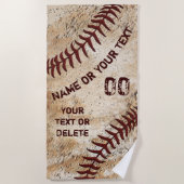 Koel Baseball Beach Towel, PERSONALISEERD Strandlaken (Voorkant)