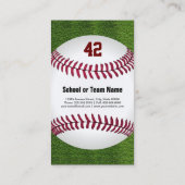 Koel Baseball-nummer - trainer voor coach Player Visitekaartje (Achterkant)