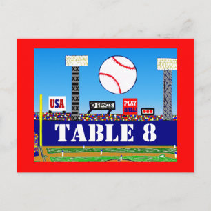 Koel Baseball Sport Bar Mitzvah Tafelkaart Briefkaart