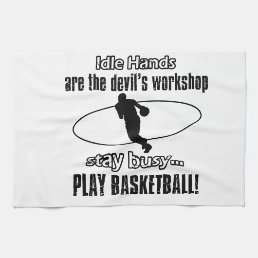 Koel basketbal design theedoek (Horizontaal)