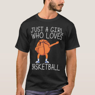 Koel Basketball Art voor meisjes Kinder dobbenball T-shirt