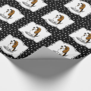 Koel Basset-hond en zonnebril (driekleur 1) Cadeaupapier